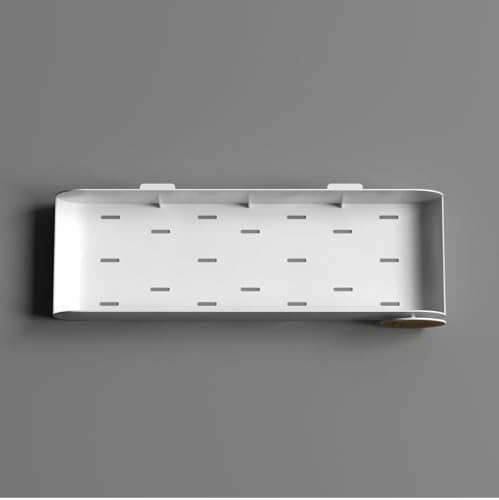 Image of RIOMAX Pack of 4 Bathroom Shelf for Wall, Self-Adhesive Bathroom Organiser, Wall Mounted Shelf, Kitchen Storage Racks, Soap Holder (Plastic, 2 Bathroom Shelves+ 2 Soap Holders) (White)