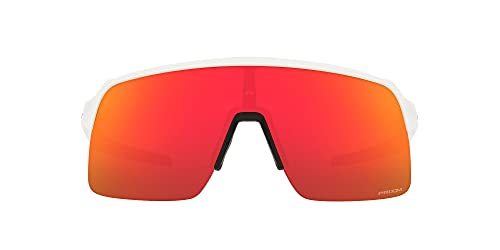 Oakley Men's OO9463 Sutro Lite Rectangular Sunglasses, Matte White/Prizm Ruby, 39 mm