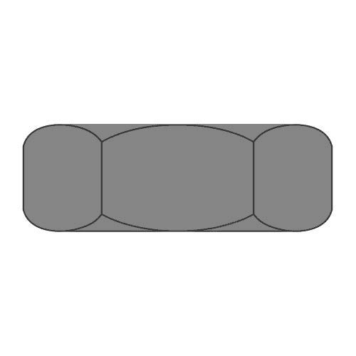 9/16"-12 Hex Jam Nuts/Steel/Plain Finish (Quantity: 100)