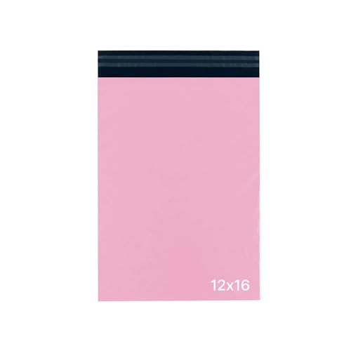 delka Mailing Bags Durable Pink Poly Mailer Bags Tear-Resistant Shipping Envelopes for Clothing Documents Strong Self-Seal Adhesive Waterproof & Lightweight (12x16 25PK)