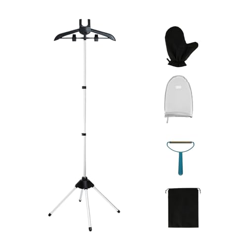 Perchero de vapor para ropa, juego de 5 piezas con soporte de plancha de mano ajustable,con guantes para planchar,perchero plegable y extensible portátil,toga de graduación, percha para camisa