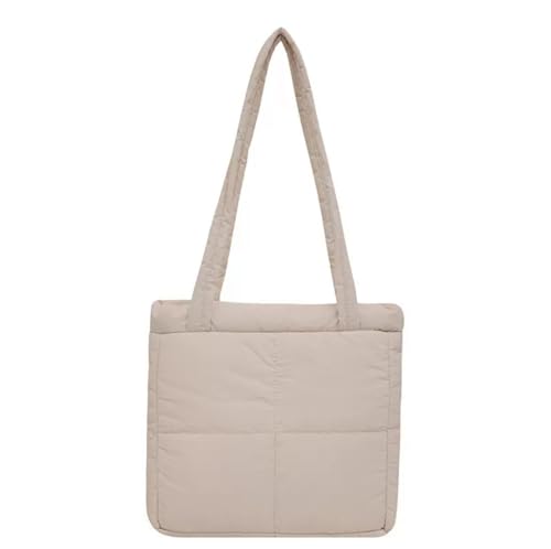Base'ic Quilted Puffer Tote Bag for Women – Lightweight Soft Shoulder Purse with Zipper – Casual Daily Handbag