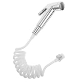BAZEITFLOW Doccetta Portatile con Tubo Flessibile e Raccordo Rapido per Camper Soffione Anti-schizzi Resistente per Docce Rv e Lavandini Utility per Pulizia Efficiente in Spazi Stretti