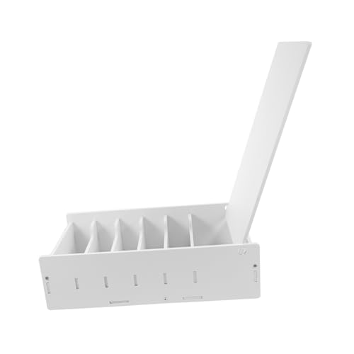 Operitacx Caja Organizadora Con Tapa 6 Compartimentos, Bandeja Separadora De Billetes De Plástico Pvc, Clasificador Recibos, Organizador De Escritorio Para Oficina y Hogar