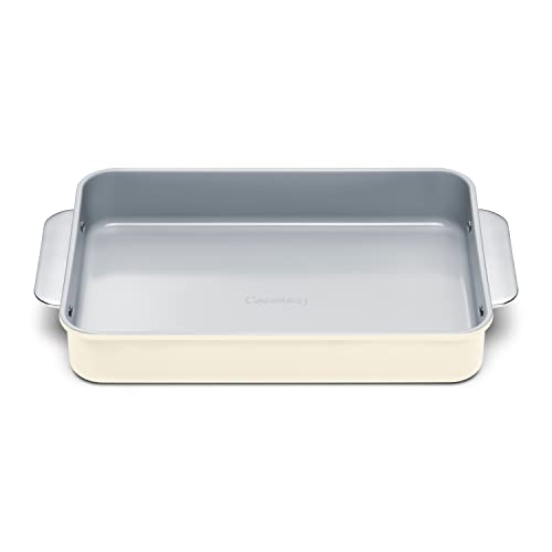 Caraway Non-Stick Ceramic 9”x13” Rectangle Pan - Naturally Slick Ceramic Coating - Non-Toxic, PTFE & PFOA Free - Perfect for Brownies, Lasagnas, and More - Cream by Caraway - Used condition - US$54.66