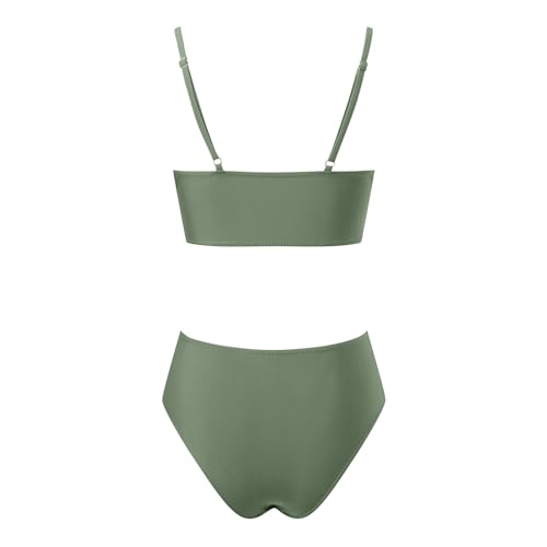 Biquíni feminino com estampa floral 2024 de duas peças, roupa de banho de cintura alta franzida, rou