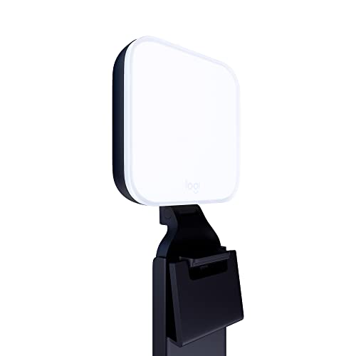 Logitech Litra Glow LED プレミアム ストリーミング ライト TrueSoft 搭載 - ビデオ会議、Zoom ミーティング用コンピューター照明、調節可能なスタンドと PC/Mac 用アプリ付き - グラファイト