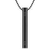 Black Anxiety Necklace Mindful Breathing Necklace Tuning Anxiety Relief Items Whistle Jewelry...