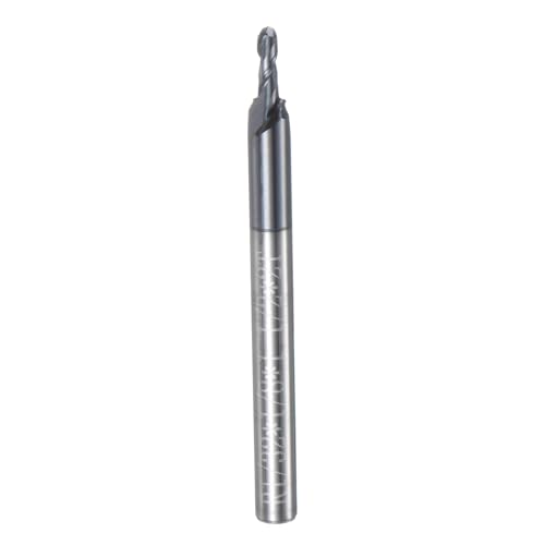 Image of uxcell Ball Nose End Mill CNC Router Bit, 1 /32 inch Radius 1 /8 inch Shank Solid Carbide AlTiN Coated Upcut Spiral 2 Flutes Cutter Milling Tool, 1 /16 inch Dia 1-1 /2 inch Total Length