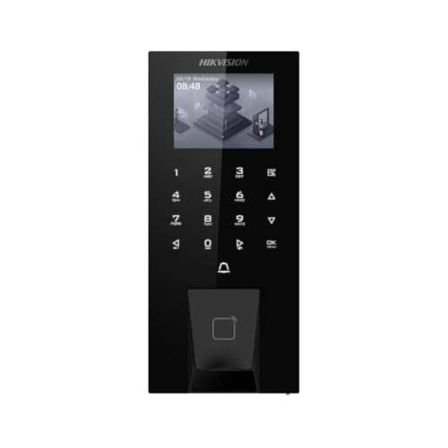 Contrôle d'accès PoE Hikvision avec Empreinte Digitale, Carte EM et Code PIN – DS-K1T807EBFWX-E1