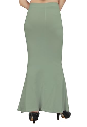 Image of Women's Polyester Blend Shapewear Patticoat Fishcut Flare Pattern Stretchable Drawstring Waist Maxi Length and Slim Fit Body Shaper Peticoat for Saree Daily Use Peticoat