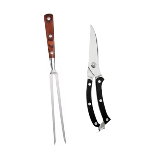 Set de tijeras y tenedor para barbacoa Milisten 2 piezas