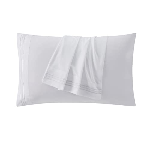Clara Clark Pillow Cases King - Ultra Soft Pillow Cover, Lightweight Microfiber Pillow Cases Set Of 2 - Envelope Closure Pillowcases, White. #TOP1