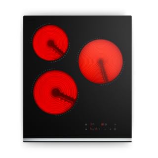 Klarstein Verosteel Placa Vitroceramica 3 Fuegos - 45 cm, 5000 W, 3 Zonas con Ovalada, Control Táctil, Temporizador, Bloqueo Infantil, Vidrio Cerámico Fácil de Limpiar, Vitrocerámica