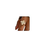 NONAMOIS Gold Rings for Women Open Anti Anxiety Spinner Ring Adjustable Fidget Rings Evil Eye Flower Ring Jewelry