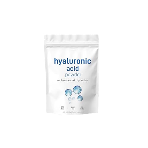 Hyaluronic Acid Powder | 120 G Acido Ialuronico In Polvere per Viso | Siero Idratante Che Rende Pelle Elastica | Basso Peso Molecolare,Solubile in Acqua Per L'idratazione Della Pelle