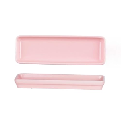 NAMOARLY Piatto Da Sushi in Ceramica Rosa, Vassoio Lungo Per Snack e Antipasti, Stoviglie Ecologiche Per Casa, Ristorante e Hotel, Design Pratico Per Servire Sushi e Piccoli Cibi