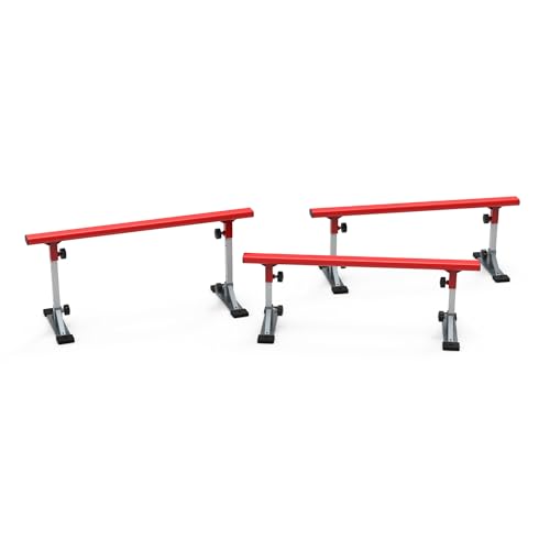 Image of FreshPark Professional Solid Grind Rail - Height Adjustability: 13 inch - 19 inch H - Portable, Extendable, Durable Skatepark