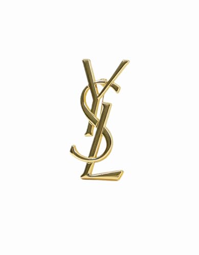 Gold-Tone Interlocking Initials Brooch – Sleek Minimalist Metal Lapel Pin for Women, Ideal for Blazers, Dresses & Everyday Style