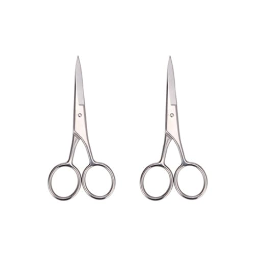 HAPINARY Forbici per Baffi e Barba in Acciaio Inossidabile 2 Pezzi Forbici per Rifinire Baffi Lame Resistenti e Finitura Lucida per Uso Professionale Barbiere e Cura Personale Uomo