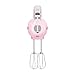 SMEG Pink 50's Retro Style Electric Hand Mixer with Set of Dough Hooks, Set of Beaters, and Set of Whisks
