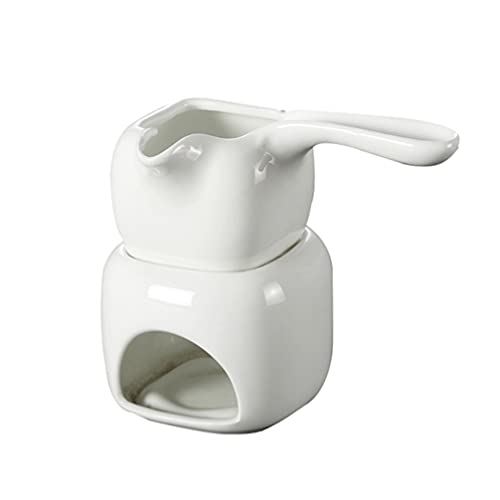 Hemoton Ceramic Melting Pot Double Boiler Pot with Handle for Melting Chocolate Butter Cheese Soap Wax and Candy