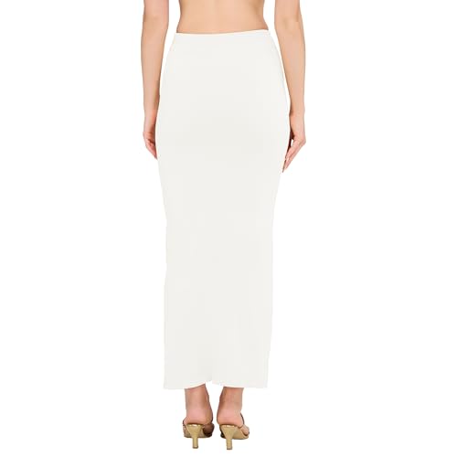 Image of DESI GIRL Cotton Lycra Stretchable Saree Shapewear Petticoat with Drawstring for Women | Fishcut Saree Petticoat with Side Slit for Easy Movement | Saree Shaper | Long inskirt