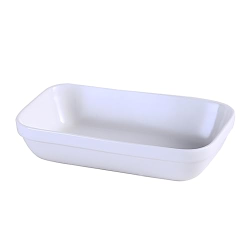 HOLIDYOYO 1pc Rectangular Dinner Plate Food Plates Condiment Dish Fruit Container Snack Storage Dish Bandejas Para Comida Dessert Trays Tapas Plate Dipping Dish Ceramics White re-usable