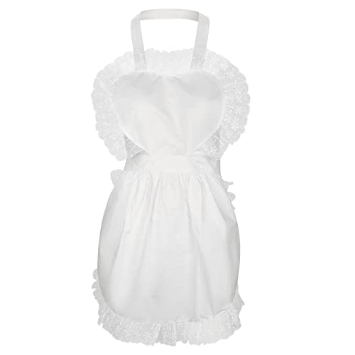 Boyiee Tablier de Servante Cosplay Blanc Tablier de Serveuse Femmes Filles Tablier de Cuisine Restaurant Rétro Costume de Soubrette Déguisement Réglable...
