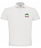  Natshop2000 Billiard Italien Italy Italia Flagge Fahne Sport Bestickte Polo Poloshirt Premium-Qualität - SPRT 090 - Weiß