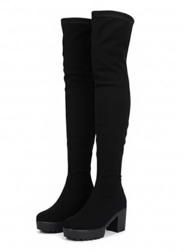 JM LOOKS Women's Thigh High Over The Knee Boots, Cute Suede Velve...