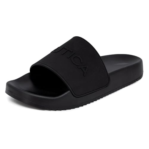 Nautica Men's Slide Sandals – Comfortable Slip-On Pool & Beach Shoes with Cushioned Footbed for Casual Wear