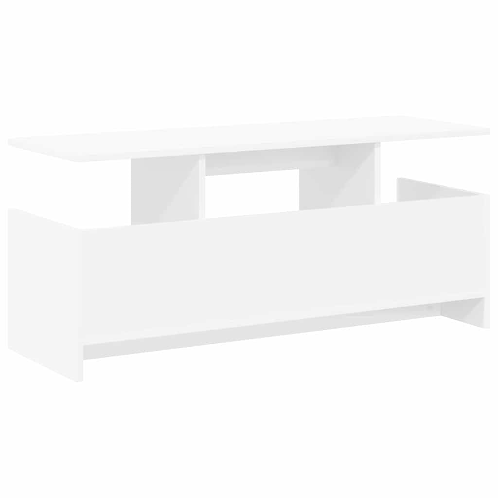 Drewnopochodny nowoczesny stojak pod telewizor biały 102x35x45 cm