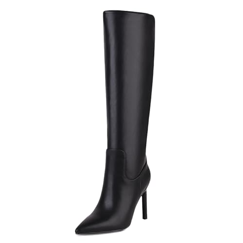 sun gurg Womens Knee High Boots Stiletto High Heels Sexy Pointed Toe Zip Shoes US 9