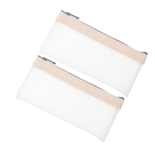 Gogogmee 2 pezzi Sacchetto Trasparente per Soldi con Zip Pochette Organizzativa per Contanti e Piccoli Oggetti Portamonete Trasparente per Depositi Bancari e Quotidiano