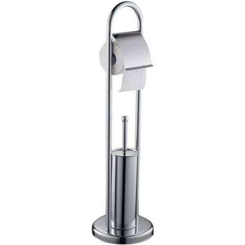 RUHEN Toilet Brush And Holder with Roll Chromed Steel Set For WC Portable Wall Hanging deep cleaning
