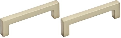 Image of Amerock | Cabinet Pull | Golden Champagne | 3-3 /4 inch (96 mm) Center to Center | Monument | 2 Pack | Drawer Pull | Drawer Handle | Cabinet Hardware