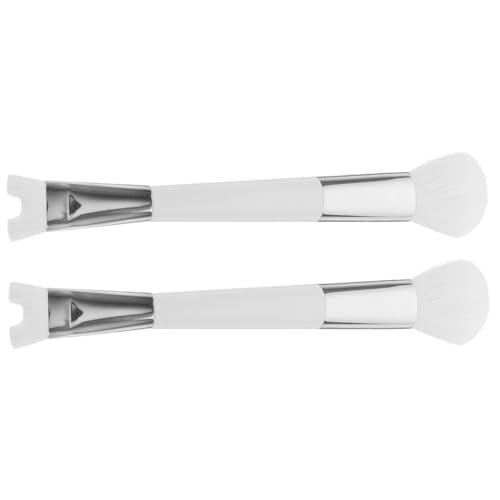 SAFIGLE 2Pcs Dual End Nose Contour Brush for Women Soft Synthetic Blush Brush for Makeup Beginners Multipurpose Shaped Makeup Tools for Highlighting and Shading