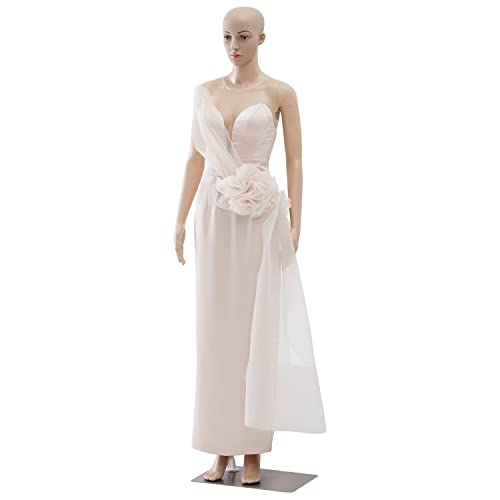 Fdw MK-175 Female Mannequin Torso Dress Form Mannequin Body 69 Inches Adjustable Mannequin Dress Model Full Body Plastic Detachable Mannequin Stand Realistic Display Mannequin Head Metal Base cover