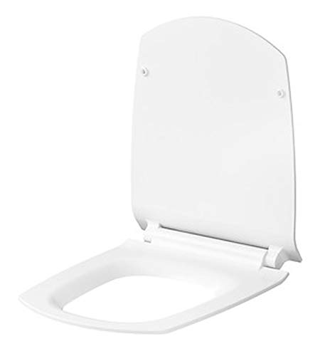 Keramik Stand- WC Toilette Komplett -Design- Set mit Spülkasten WC- Sitz Slim aus Duroplast mit Absenkautomatik SoftClose-Funktion für waagerechten Abgang Wasseranschluss Spülrandlos Carina – Bild 4