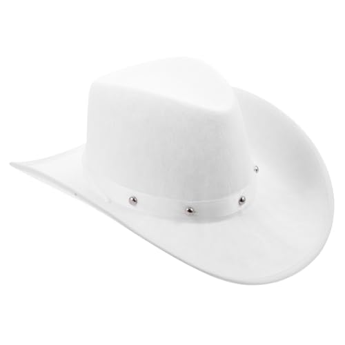 Chapeau de cowboy blanc anti-chute en tissu respirant pour l'extérieur