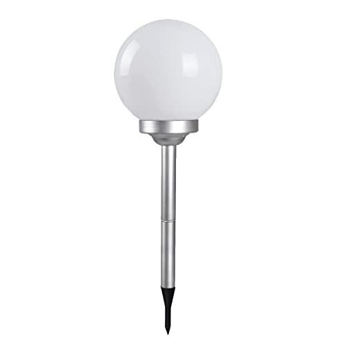 JUANIO Boule lumineuse solaire pour jardin, lampe LED de jardin, borne solaire, éclairage solaire d'extérieur - Diamètre 20 x Hauteur 53 cm