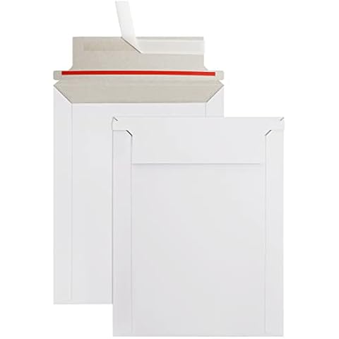 Belle Vous 100 Stk Harte Versandtaschen zum Abziehen & Versiegeln - 177 x 227 mm, 250 g/m² - Selbstklebende Große Briefumschläge für Fotos, Dokumente, CDs & Verpackungsmaterial Karton Warensendung Cover