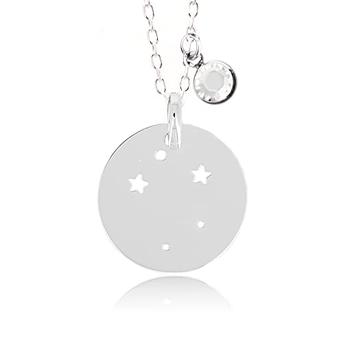 Collier médaille Balance en Argent 925 massif et cristal