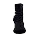 ABSOLEX Women Suede Fashion Slouch Mid Calf Low Heel Casual Slip On Ankle Bootie, Black, 7