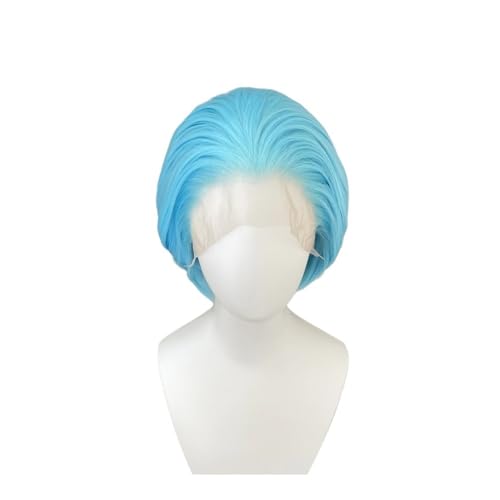 Perruque synthétique haut de gamme Lace Front 13x4 bleu aqua