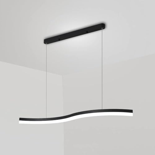 Suspension LED minimaliste luminaire suspendu noir réglable pour éclairage de salon