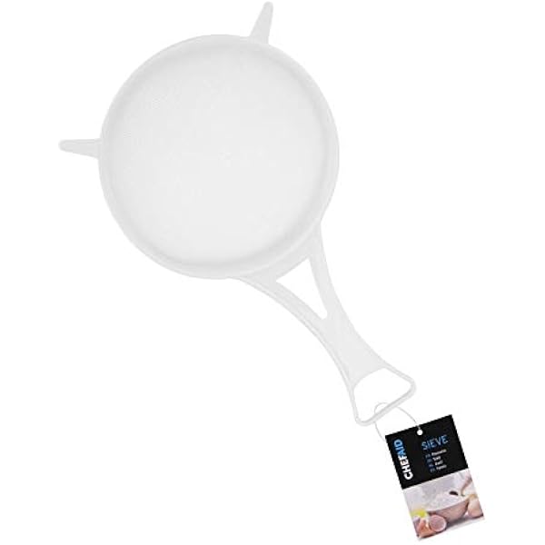 Chef Aid Nylonowe sitko z tworzywa sztucznego o szerokości 12 cm w kolorze białym – idealne do osuszania, odcedzania i mycia fasoli, owoców, warzyw, sałatek i nie tylko, bez BPA, nadaje się do mycia w