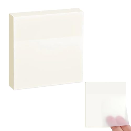 100pcs Transparent Sticky Notes, 75 * 75mm,Transparent Self Adhesive Removable Stick Note Pads Perfect for Studying and Writing in Text Books, Apply to Office, Home & School