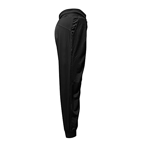 Calça feminina de corrida premium com bolso para suor, roupas casuais esportivas e esportivas, Preto
